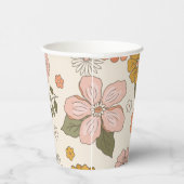 Retro Bloem Papier Cup Papieren Bekers (Rechts)