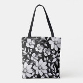Retro Bloem patroon Tote Bag (Achterkant)