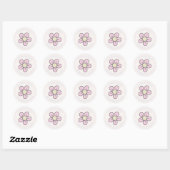 Retro bloem retouradres sticker (Vel)