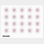 Retro bloem retouradres sticker (Vel)
