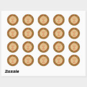 Retro Bloem Ronde Sticker (Vel)