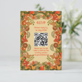 Retro bloem - RSVP kaart (Staand voorkant)