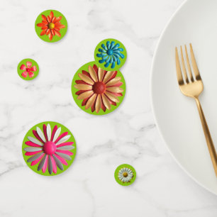 Retro Bloem Spelden - Groene Lente Zomer Tuin Confetti