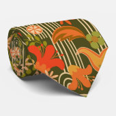 Retro Bloem Stropdas (Opgerold)