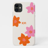 Retro bloem telefoonhoesje Case-Mate iPhone case (Achterkant)