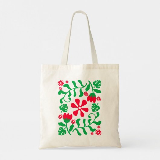 Retro bloem  tote bag (Achterkant)
