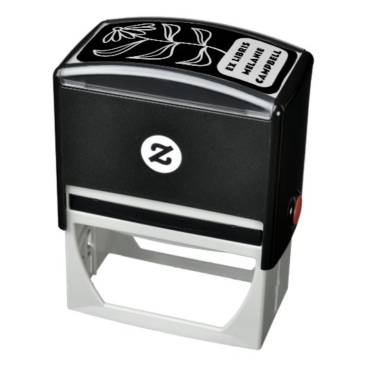 Retro Bloem Vetgedrukt Ex Libris Boek Zelfinktende Stempel (Product)