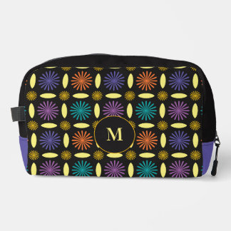 Retro Bloem Vormen Monogram Gepersonaliseerd Toilettasje