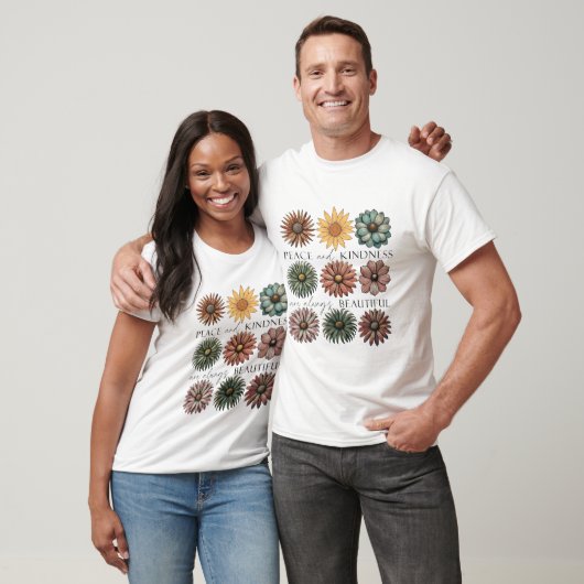 Retro Bloem Vrede en Vriendelijkheid T-shirt (Unisex)