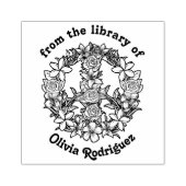 Retro Bloem Vredes Teken Uit de Bibliotheek van Rubberstempel (Afrduk)