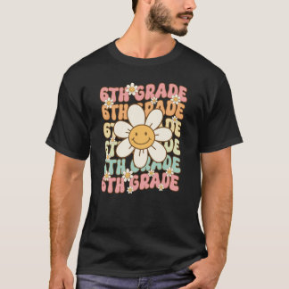 Retro bloem vriend 6e leerjaar t-shirt