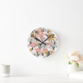 Retro Bloem Wandklok (Huis)