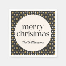 Retro Bloem Zwart Goud Kerstmis Vakantie Custom