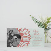 Retro bloemblad Bewaar de datum fotokaart Save The Date (Staand voorkant)