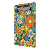 Retro Bloemen 60s 70s Bloemen Gepersonaliseerd Mini Klembord (Angled2)