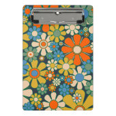 Retro Bloemen 60s 70s Bloemen Gepersonaliseerd Mini Klembord (Voorkant)