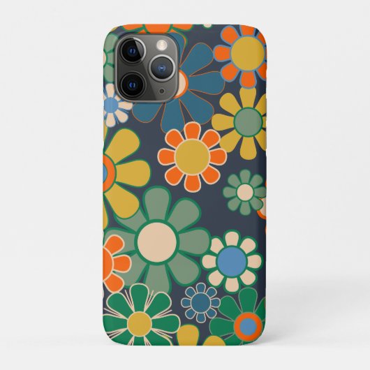 Retro Bloemen 60s 70s Esthetische Bloemen Case-Mate iPhone Case (Achterkant)