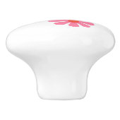 Retro Bloemen 60s 70s Roze en geel Keramische Knop (Zijkant)