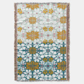 Retro bloemen 70s groovy groen Gooi Deken (Voorkant Verticaal)