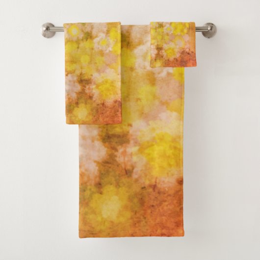 Retro Bloemen Abstract Zout Waterverf Schilderen Bad Handdoek (Insitu)