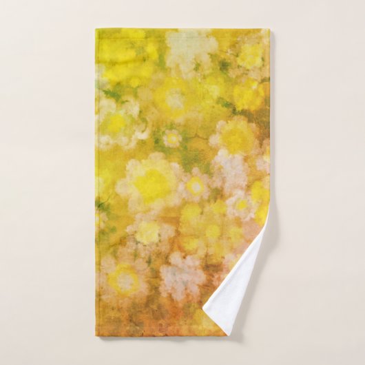 Retro Bloemen Abstract Zout Waterverf Schilderen Bad Handdoek (Handdoek)
