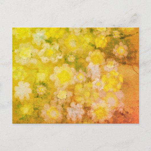 Retro Bloemen Abstract Zout Waterverf Schilderen Briefkaart (Voorkant)