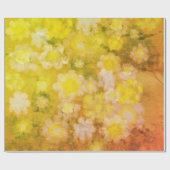 Retro Bloemen Abstract Zout Waterverf Schilderen Cadeaupapier (Vlak)