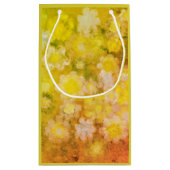 Retro Bloemen Abstract Zout Waterverf Schilderen Klein Cadeauzakje (Achterkant)