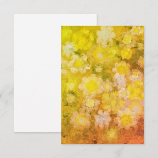 Retro Bloemen Abstract Zout Waterverf Schilderen Notitiekaartje (Voorkant / Achterkant)