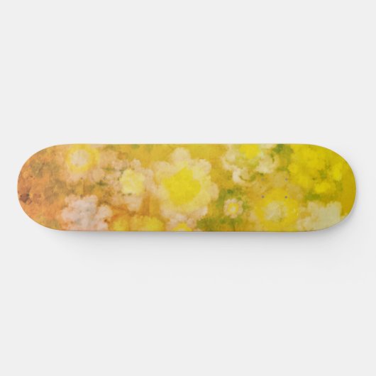 Retro Bloemen Abstract Zout Waterverf Schilderen Persoonlijk Skateboard (Horizontaal)