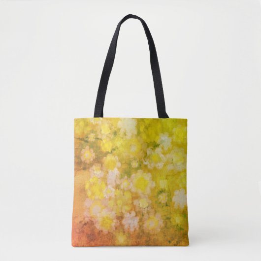 Retro Bloemen Abstract Zout Waterverf Schilderen Tote Bag (Voorkant)