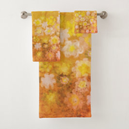 Retro Bloemen Abstracte Zoute Waterverf Patroon Bad Handdoek