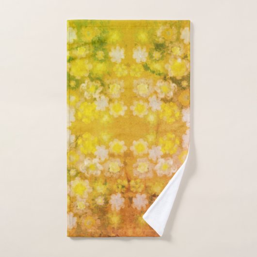 Retro Bloemen Abstracte Zoute Waterverf Patroon Bad Handdoek (Handdoek)