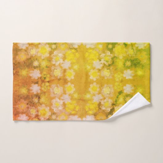 Retro Bloemen Abstracte Zoute Waterverf Patroon Bad Handdoek (Handdoek)