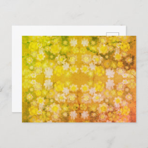 Retro Bloemen Abstracte Zoute Waterverf Patroon Briefkaart