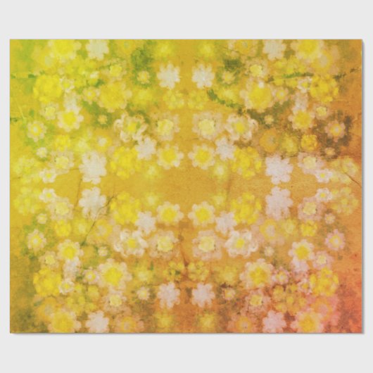 Retro Bloemen Abstracte Zoute Waterverf Patroon Cadeaupapier (Vlak)