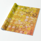 Retro Bloemen Abstracte Zoute Waterverf Patroon Cadeaupapier (Uitgerold)