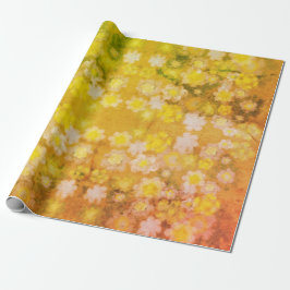 Retro Bloemen Abstracte Zoute Waterverf Patroon Cadeaupapier