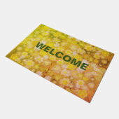 Retro Bloemen Abstracte Zoute Waterverf Patroon Deurmat (Schuin)