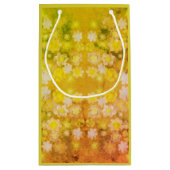 Retro Bloemen Abstracte Zoute Waterverf Patroon Klein Cadeauzakje (Achterkant)