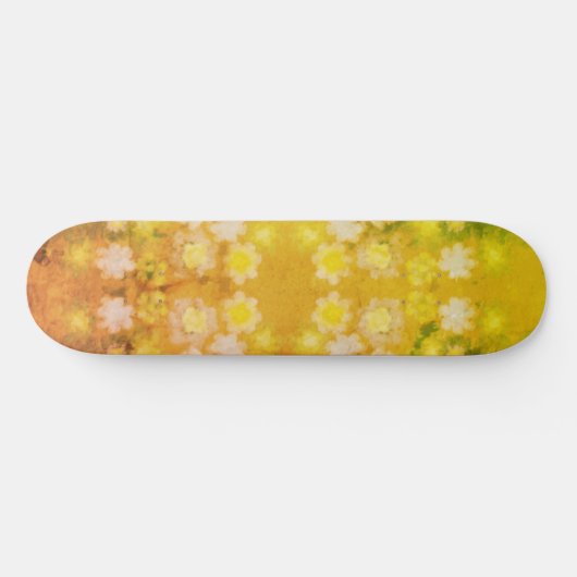Retro Bloemen Abstracte Zoute Waterverf Patroon Persoonlijk Skateboard (Horizontaal)