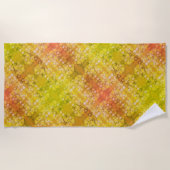 Retro Bloemen Abstracte Zoute Waterverf Patroon Strandlaken (Voorkant)