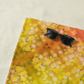 Retro Bloemen Abstracte Zoute Waterverf Patroon Strandlaken (In situ)