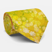 Retro Bloemen Abstracte Zoute Waterverf Patroon Stropdas (Opgerold)