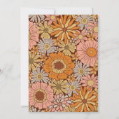 Retro bloemen baby shower uitnodiging (Achterkant)