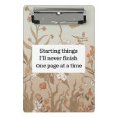 Retro bloemen beginnen dingen die ik nooit zal afm mini klembord (Voorkant)