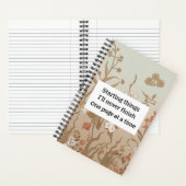 Retro bloemen beginnen dingen die ik nooit zal afm notitieboek (Binnen)