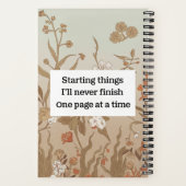 Retro bloemen beginnen dingen die ik nooit zal afm notitieboek (Achterkant)