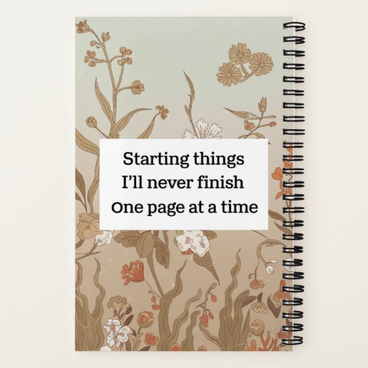 Retro bloemen beginnen dingen die ik nooit zal afm notitieboek (Achterkant)