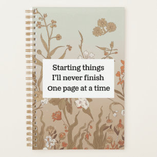Retro bloemen beginnen dingen die ik nooit zal afm planner